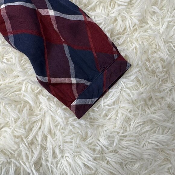 Burberry Blue Label Women's Red Check Ruffle Blouse - Size 38 (US XS-S) - Picture 7 of 9